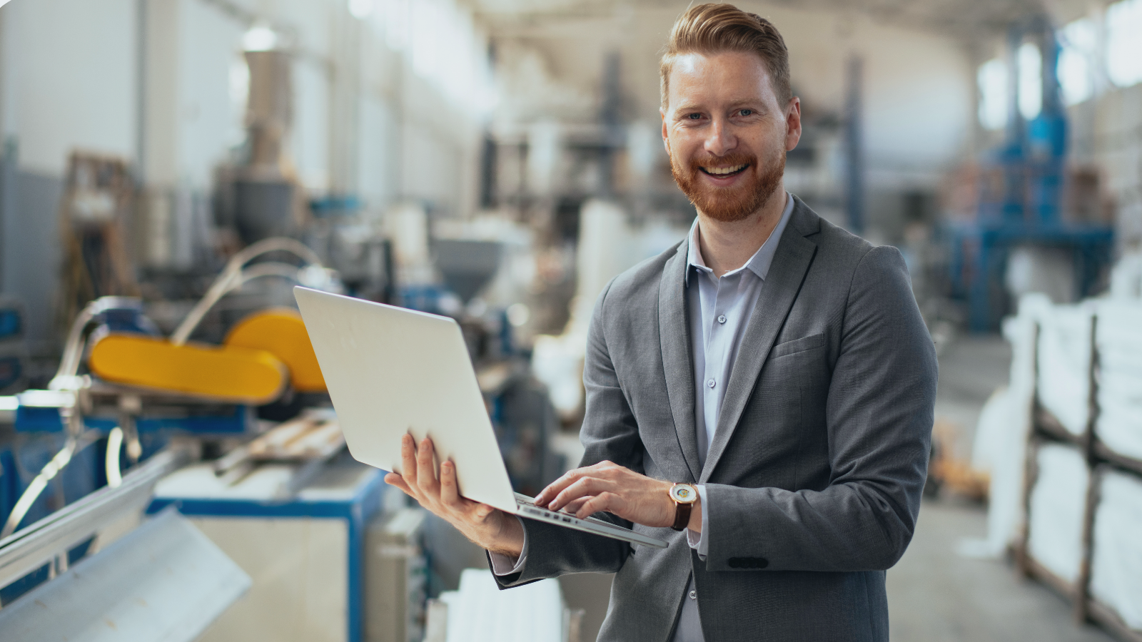 An image of an online application being used in a factory 